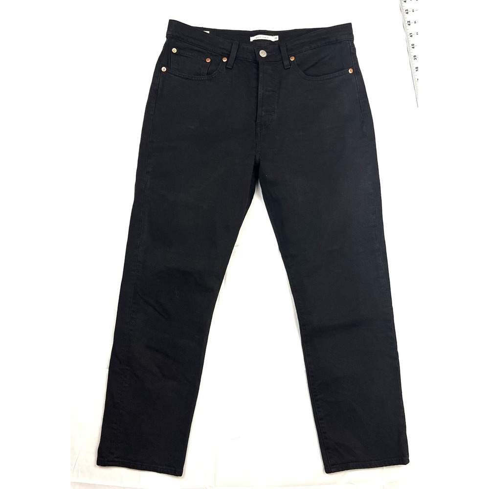 Levi's Premium Wedgie Straight Womens 30x28 Black Big E Button Fly Jeans